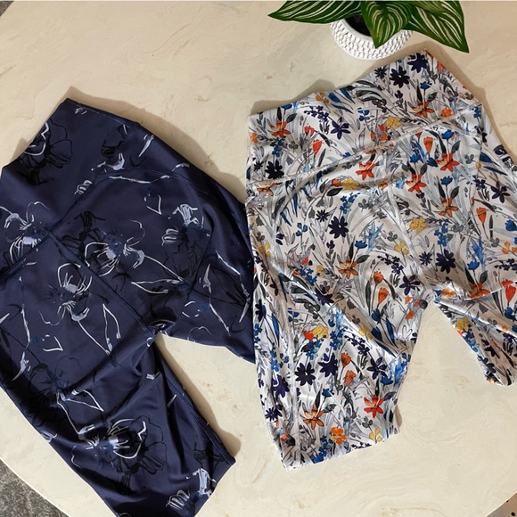 2pr FABLETICS Floral Print Leggings - Picture 2 of 5